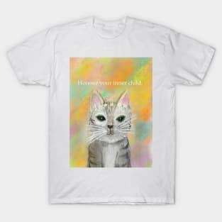 Honour your inner child, cat art, spirt animal T-Shirt